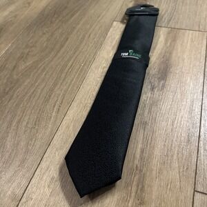 Tom Baine Men's 100%‎ Polyester Tie ~ Black ~ Tailored Perfection ~ Hand Made!